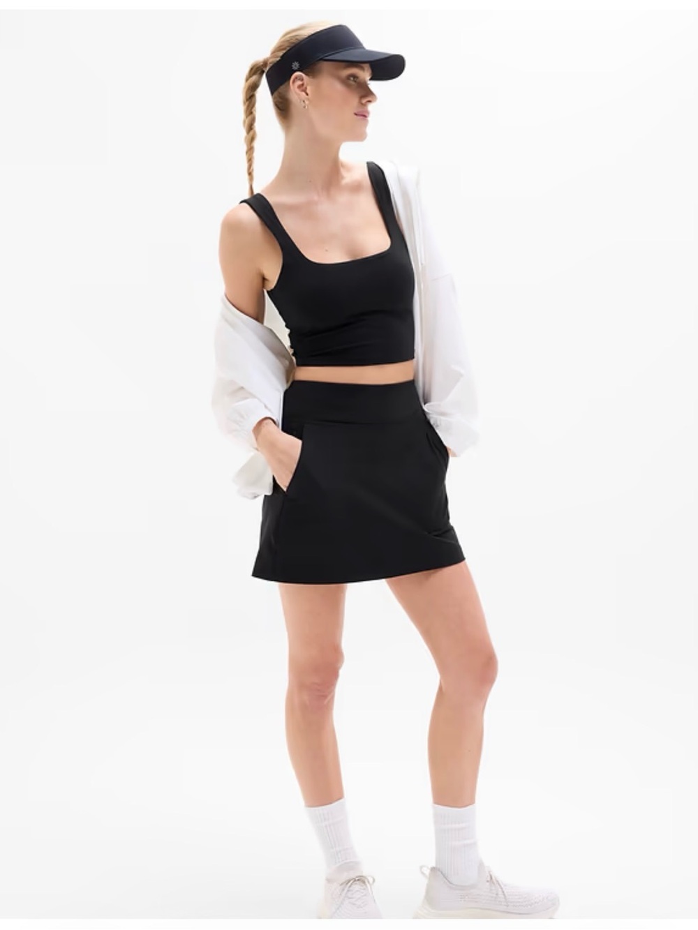 Athleta Black Tee Time 15” Golf Skort